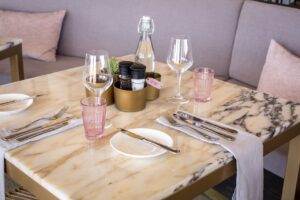 Restaurant place setting at The Desert Grace