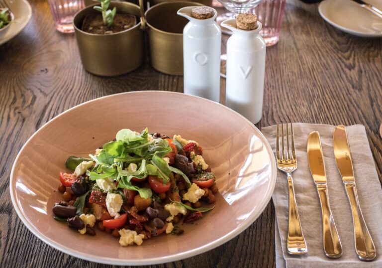 Fresh plated meal served at The Desert Grace