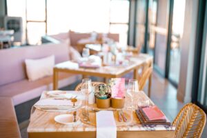 Breakfast setting in The Desert Grace restaurant