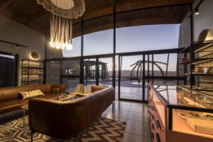 Pink-accented lounge at The Desert Grace