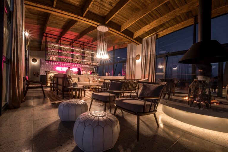 Evening lounge and bar at The Desert Grace accommodation