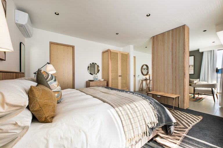 Main bedroom at The Pearls Beach Pods in Swakopmund