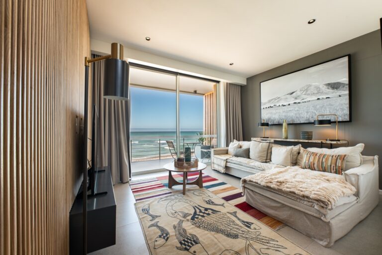 Ocean-view lounge at The Pearls Beach Pods