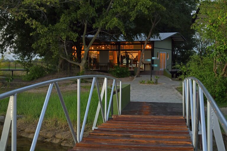 Walkway leading to the main building at Zambezi Mubala Lodge