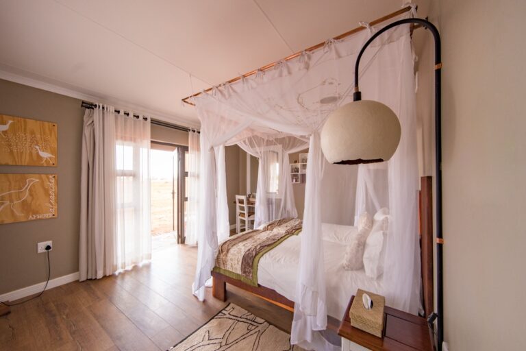Double lodge room with mosquito net and veranda