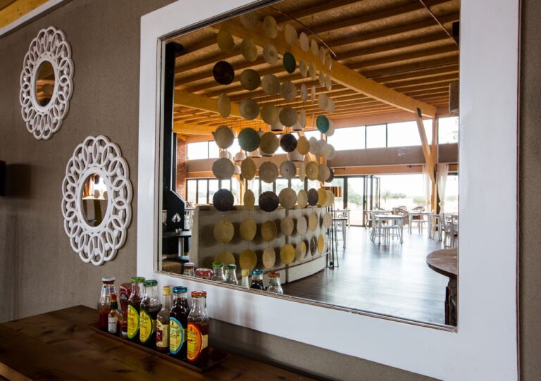 Restaurant service counter at Kalahari Anib Lodge
