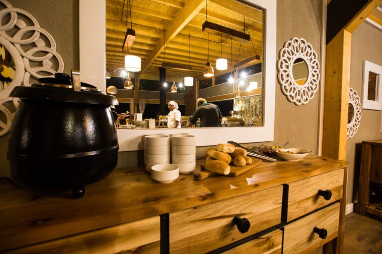 Breakfast buffet at Kalahari Anib Lodge accommodation