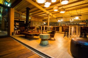 Lounge seating inside Kalahari Anib Lodge accommodation