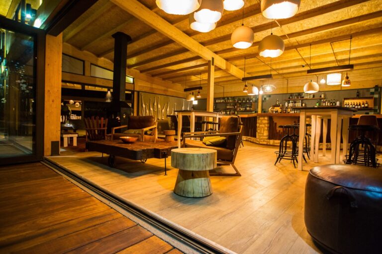 Lounge seating inside Kalahari Anib Lodge accommodation