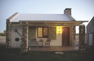 Stone bungalow at Kalahari Farmhouse accommodation
