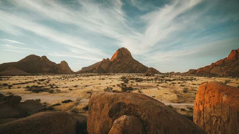 Panoramic view across the Spitzkoppe granite landscape