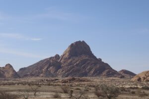 Granite massif and desert plain at Spitzkoppe Namibia