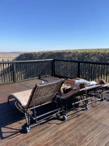 Sun lounger on a Grootberg Lodge deck