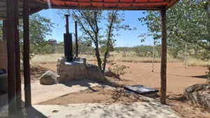 Covered braai and cooking area at Hoada Campsite