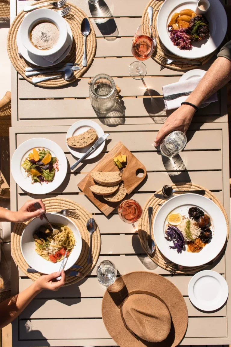 Outdoor meal served at Kulala Desert Lodge