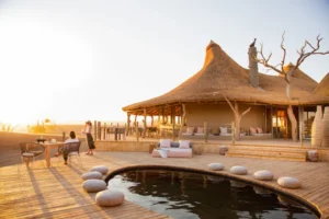 Shared pool and deck beside the Little Kulala main lodge