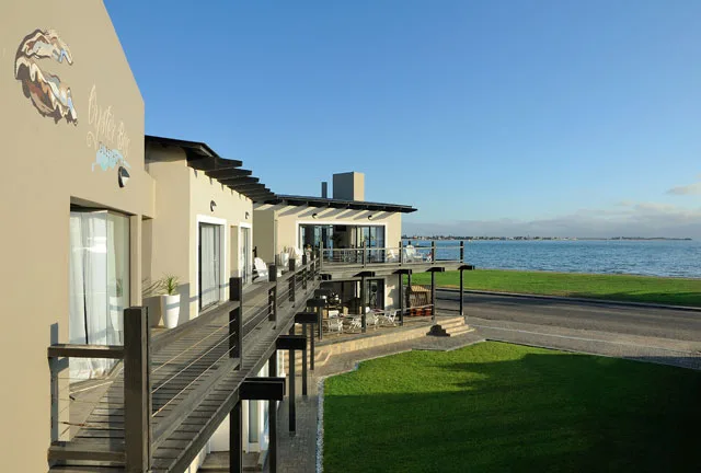 Guesthouse exterior overlooking the Walvis Bay lagoon